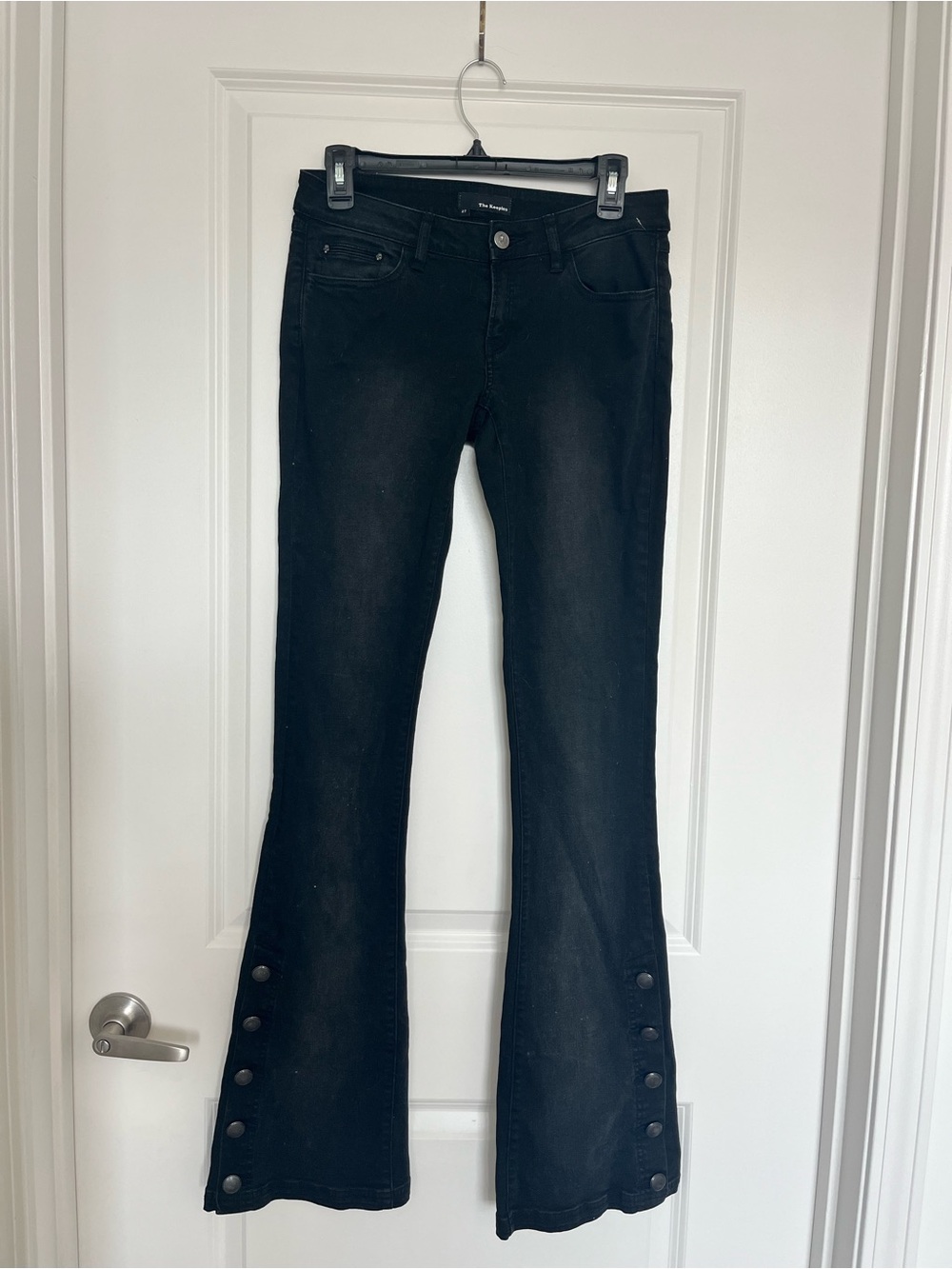 The Kooples black denim flare jeans. Low rise Y2K